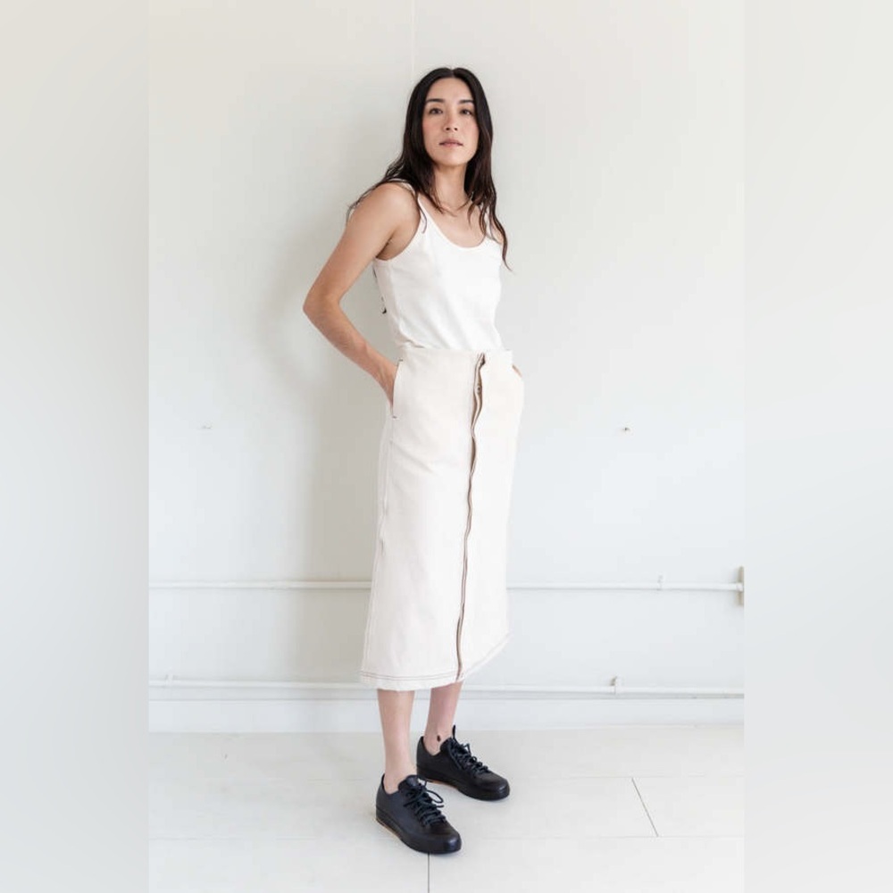 Baserange INDRE SKIRT UNDYED COTTON Size M Cream NWT NEW - Picture 2 of 6